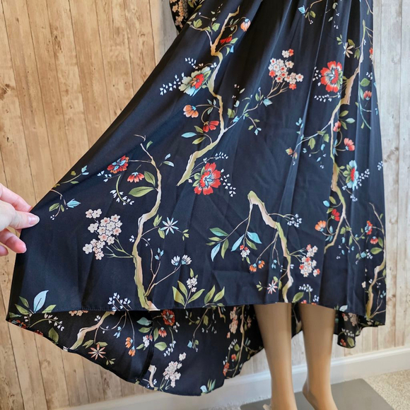 Nanette Lepore Floral Print high low Dress Black - Picture 5 of 10